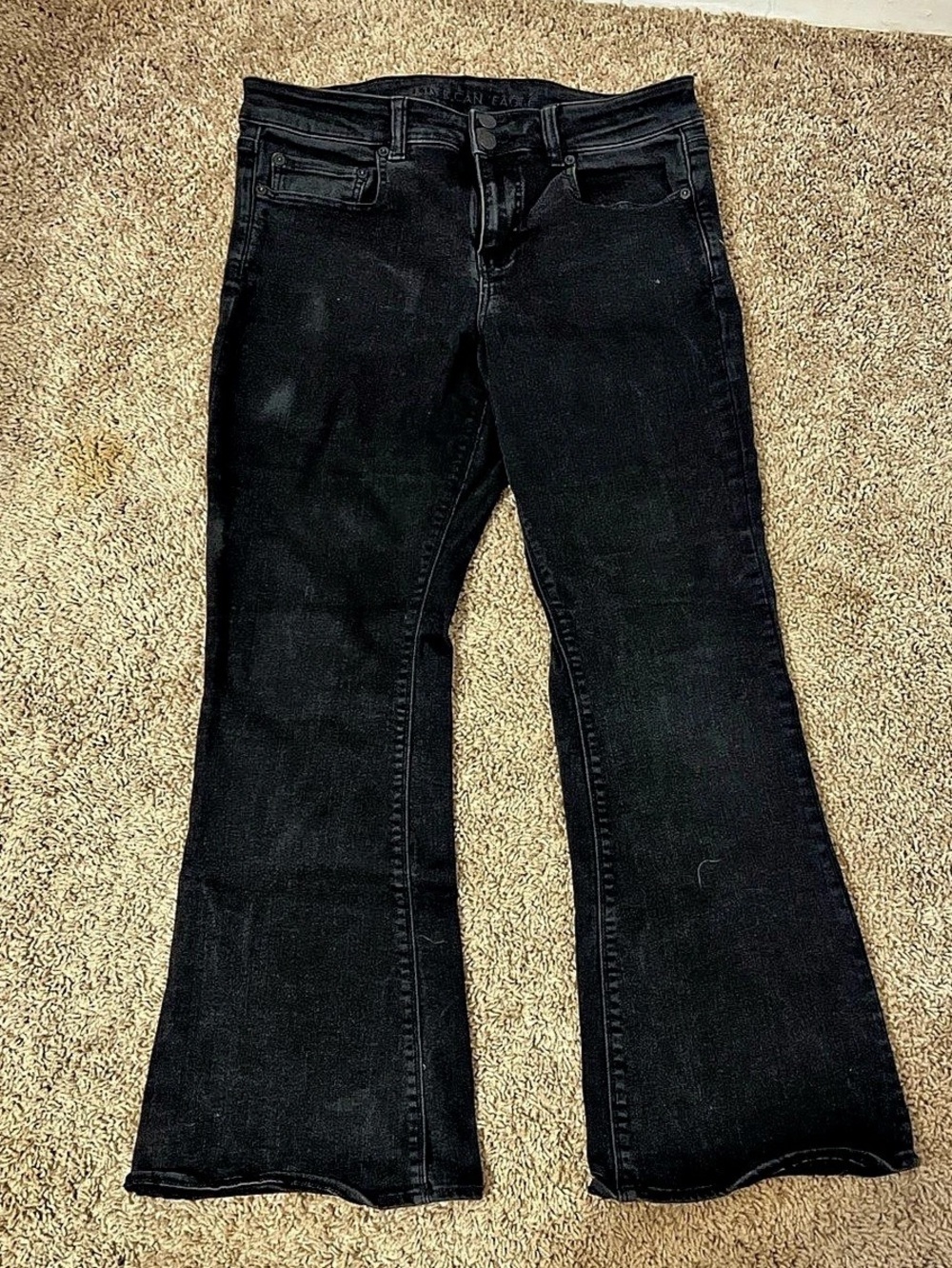 AGOLDE Riley High Rise Crop Black Skinny Jeans Waist 12
